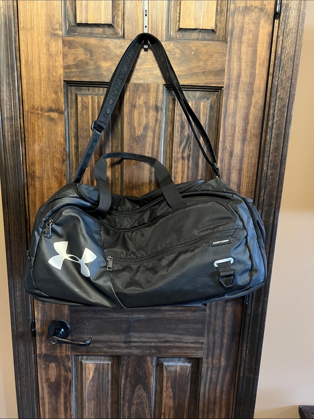 Under Armour Black Basketball Backpack with White Logo - Multiple Compartments